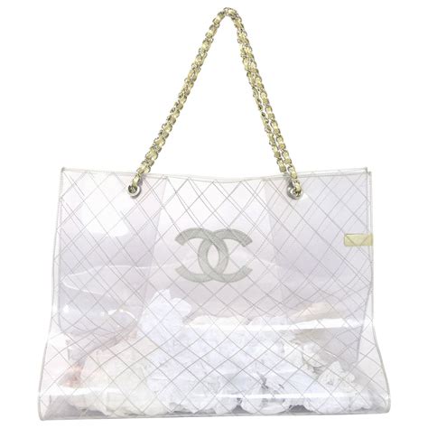 chanel clear beach bag|chanel clear tote bag.